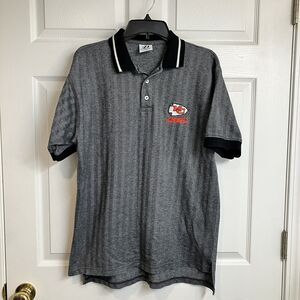 VTG Kansas City Chiefs Embroidered Arrowhead Logo Short Sleeve Polo Size L